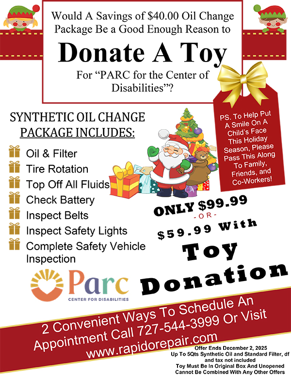 $40.00 OFF Oil Change with Donation of Toy